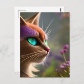 Schattige Kitty cat, Turquoise Eyes Briefkaart (Voorkant / Achterkant)