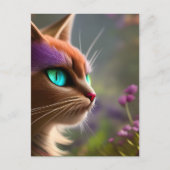 Schattige Kitty cat, Turquoise Eyes Briefkaart (Voorkant)