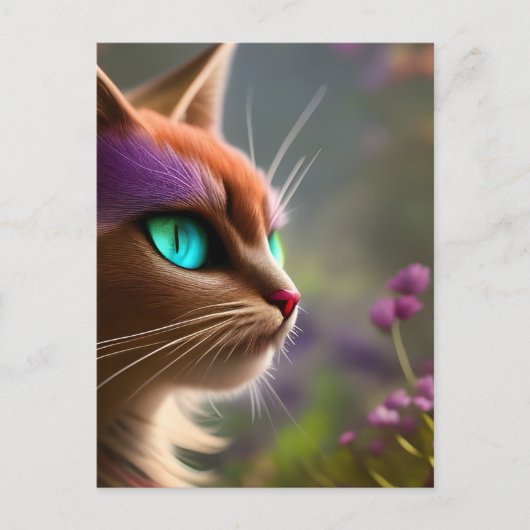 Schattige Kitty cat, Turquoise Eyes Briefkaart (Voorkant)