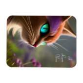 Schattige Kitty cat, Turquoise Eyes - Ik hou van j Magneet (Horizontaal)
