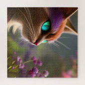 Schattige Kitty cat, Turquoise Eyes Legpuzzel (Horizontaal)