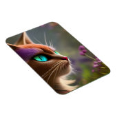 Schattige Kitty cat, Turquoise Eyes Magneet (Rechterzijde)