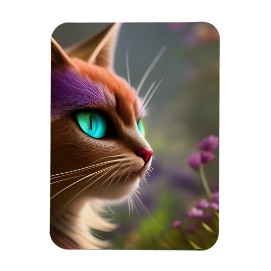 Schattige Kitty cat, Turquoise Eyes Magneet (Verticaal)