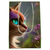 Schattige Kitty cat, Turquoise Eyes Medium Cadeauzakje (Achterkant)