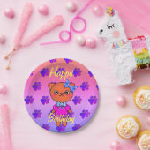 Schattige Kitty Cat Verjaardag regenboog Papieren Bordje (Feest)