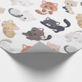 Schattige Kitty Cats Print Cadeaupapier (Hoek)