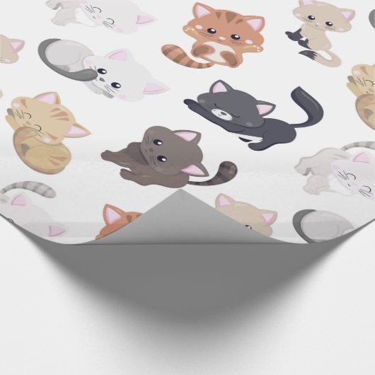 Schattige Kitty Cats Print Cadeaupapier (Hoek)