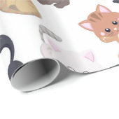 Schattige Kitty Cats Print Cadeaupapier (Rol Hoek)