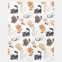 Schattige Kitty Cats Print Fleece Deken
