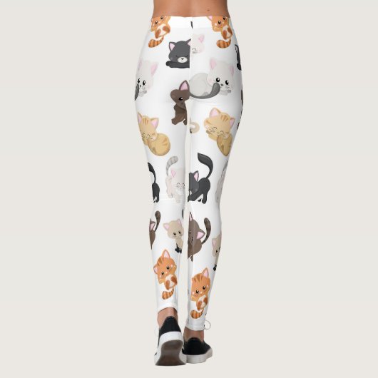 Schattige Kitty Cats Print Leggings (Achterkant)