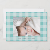 Schattige Kitty Kat Baby Foto Jongen Geboorte Aankondiging (Achterkant)