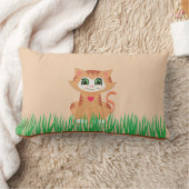 Schattige Kitty Kat Cartoon & Plant Kussen (Deken)