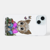 Schattige Kitty Kat en Vlinder iPhone 15 Case (Achterkant horizontaal)