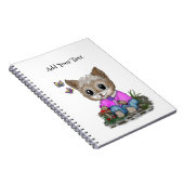 Schattige Kitty Kat en Vlinder Notitieboek (Rechterzijde)