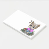 Schattige Kitty Kat en Vlinder Post-it® Notes (Schuin)