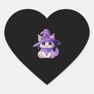 Schattige Kitty kat kitten in heks Pet meisjes hal Hart Sticker