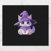 Schattige Kitty kat kitten in heks Pet meisjes hal Sparkling Wijnetiket (Enkel label)