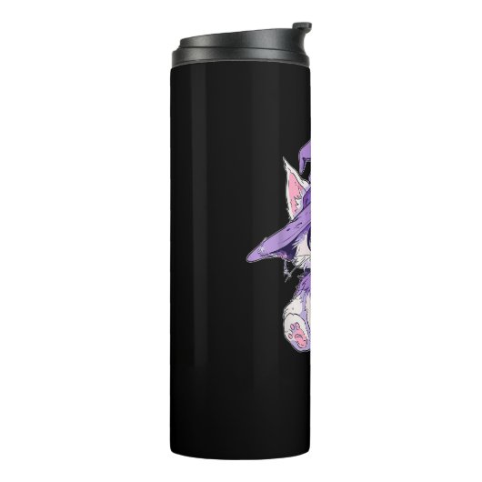 Schattige Kitty kat kitten in heks Pet meisjes hal Thermosbeker (Gedraaid links)