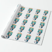 Schattige Kitty Kat Meermin Thunder_Cove Cadeaupapier (Uitgerold)