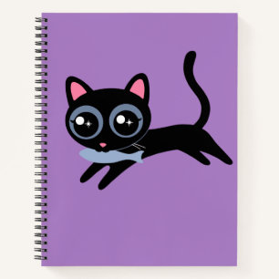Schattige Kitty Kat met Vis Cadeau voor Meisjes Notitieboek
