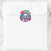 Schattige Kitty Kat Verjaardag Ronde Sticker (Tas)