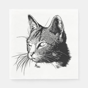 Schattige Kitty Kitten Grijze Tijger Kat Servet