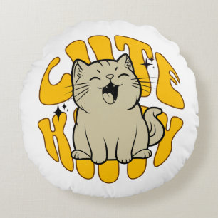 SCHATTIGE KITTY Klein, 3,2 cm (1,25") Rond Kussen