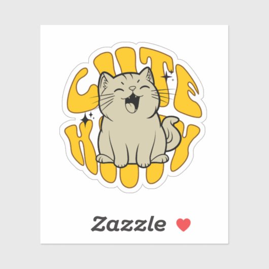 SCHATTIGE KITTY Klein, 3,2 cm (1,25") Sticker (Vel)
