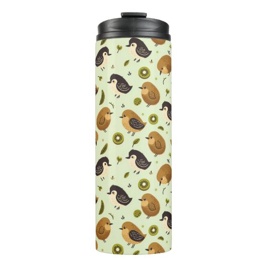 Schattige Kiwi vogelpatroon Thermosbeker (Voorkant)