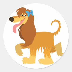 Schattige Klaar Cartoon Afghan Hound Sticker
