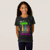 Schattige Klaar om te Crush Kindergarten Crayons T T-shirt (Voorkant volledig)