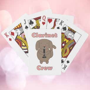 Schattige Klarinet Bemanning Bruine Hond Cartoon H Pokerkaarten