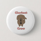 Schattige Klarinet Crew Puppy Ronde Button 5,7 Cm (Voorkant)