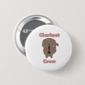 Schattige Klarinet Crew Puppy Ronde Button 5,7 Cm (Voorkant /achterkant)