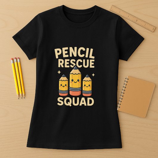 Schattige Klaslokaal Team; Pencil Rescue Squad Ler T-shirt