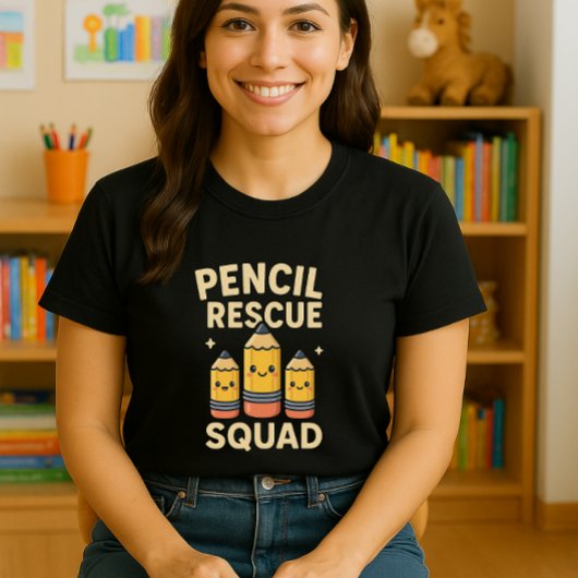 Schattige Klaslokaal Team; Pencil Rescue Squad Ler T-shirt