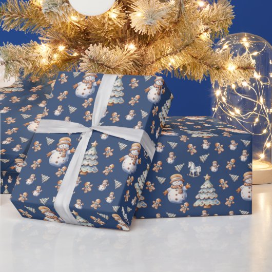 Schattige Klassieke Kerstman Cadeaupapier (Feestdagen)