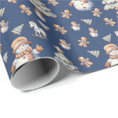 Schattige Klassieke Kerstman Cadeaupapier (Rol Hoek)
