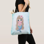 Schattige klauw Baby Zeemeermin, Zee Tote Bag (Dichtbij)