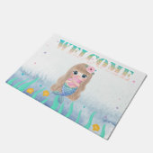 Schattige klauwhuikerzeemeermin, zeeschelpen deurmat (Schuin)