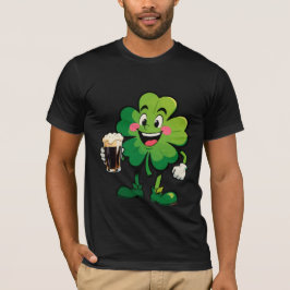 Schattige klaver heft het glas t-shirt