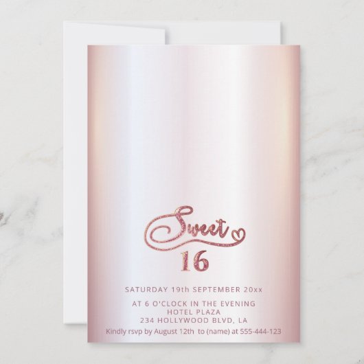 Schattige kleding voor roos gouden glitterij kaart (Achterkant)