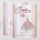 Schattige kleding voor roos gouden glitterij kaart (Voorkant / Achterkant)