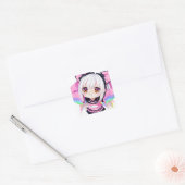 Schattige klein anime meisje vierkante sticker (Envelop)
