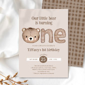 Schattige klein Beer 1e verjaardagsuitnodiging – N Kaart