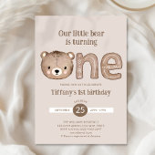 Schattige klein Beer 1e verjaardagsuitnodiging – N Kaart