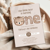 Schattige klein Beer 1e verjaardagsuitnodiging – N Kaart