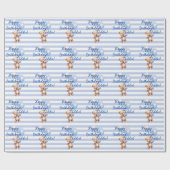 Schattige klein Beer in blauw Cadeaupapier (Vlak)