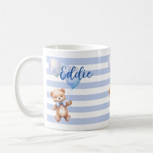 Schattige klein Beer in blauw Koffiemok