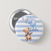 Schattige klein Beer in blauw Ronde Button 5,7 Cm (Voorkant /achterkant)